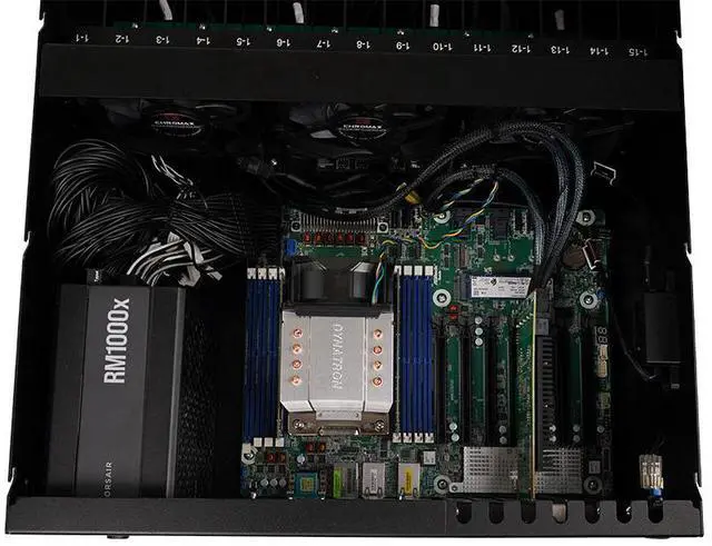 Alt view image 4 of 4 - 45Drives - 45HomeLab HL15 2.0 - 15Hot-Swap Drive Bays - ROMED8-2T/BCM - Corsair RM 1000X Power supply -AMD EPYC 7252, 8 Cores / 16 Threads - Memory - 16GB  (Premium Server) Black