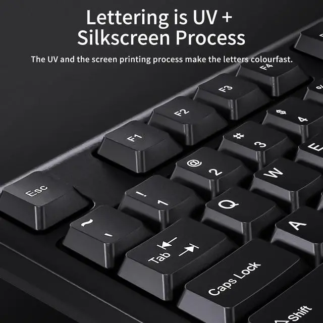 Alt view image 5 of 7 - AUSDOM Y2 Wired USB Keyboard with Number Pad,Spill-Resistant,Chiclet Keyboard,Adjustable Tilt, Ergonomic Office Keyboards for Windows Mac PC Laptop,Full Size Keyboard