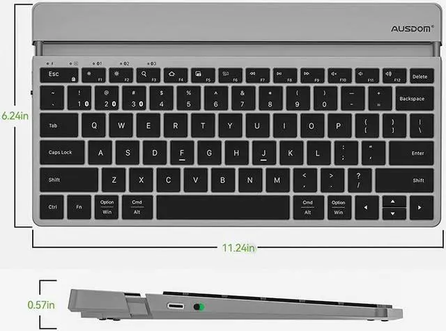 Alt view image 7 of 7 - AUSDOM Wireless Bluetooth Tablet Keyboard with Stand for iPad 11-inch/iPad Air/iPad Mini, Rechargeable Multi-Device Portable Keyboard for Galaxy Tab A8/A7/S6/S5 and Fire HD