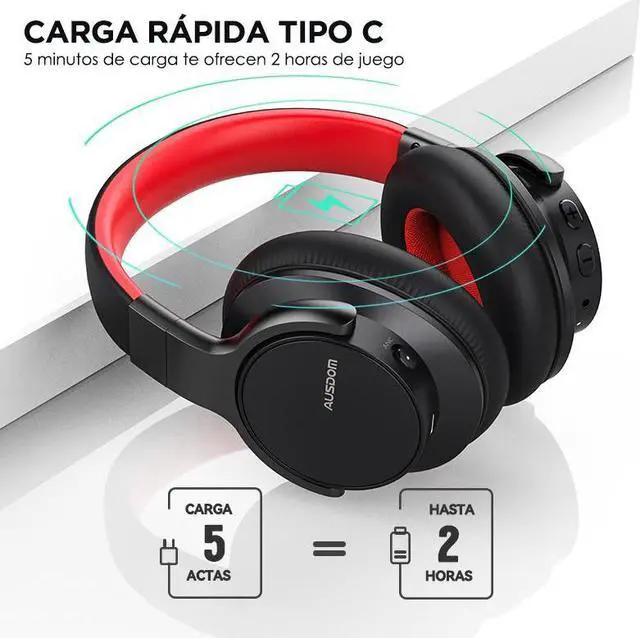 Alt view image 6 of 6 - AUSDOM E7 Bluetooth Noise Cancelling Headphones: Wireless Over Ear ANC Headphones with Microphone, 50H Playtime, Hi-Fi Stereo Sound, Deep Bass, Comfort Earpads for Travel Work Home Office