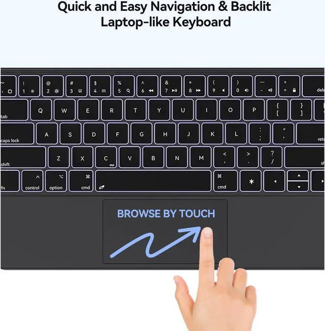 Alt view image 5 of 7 - AUSDOM Magnetic Floating Magic Smart Keyboard for iPad Pro 12.9-inch (6th, 5th, 4th and 3rd Gen), iPad Air 13 2024(M2) Bluetooth Wireless Backlit Rechargeable Keyboard Case with Trackpad