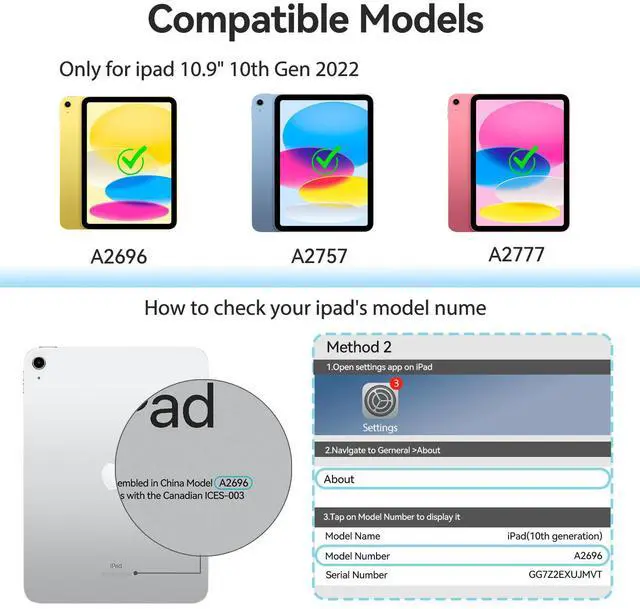 Alt view image 2 of 7 - AUSDOM Touch iPad 10th Generation Case with Keyboard (10.9", 2022) & iPad 11th (A16, 2025):Magnetic Split Stand Case, Multi-Touch Trackpad, Rechargeable Wireless Keyboard Folio with Backlit Keys, Gray