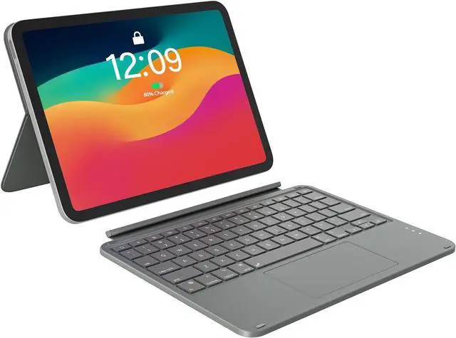 Main image of AUSDOM Touch iPad 10th Generation Case with Keyboard (10.9", 2022) & iPad 11th (A16, 2025):Magnetic Split Stand Case, Multi-Touch Trackpad, Rechargeable Wireless Keyboard Folio with Backlit Keys, Gray