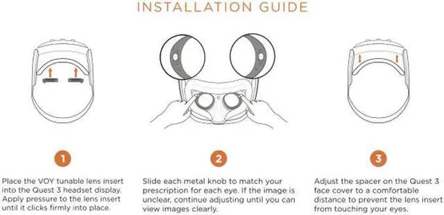 Alt view image 5 of 5 - Tunable Lens Inserts (One Set) for Meta Quest/Oculus 3 - SPH +3D to -3D by VOY Glasses