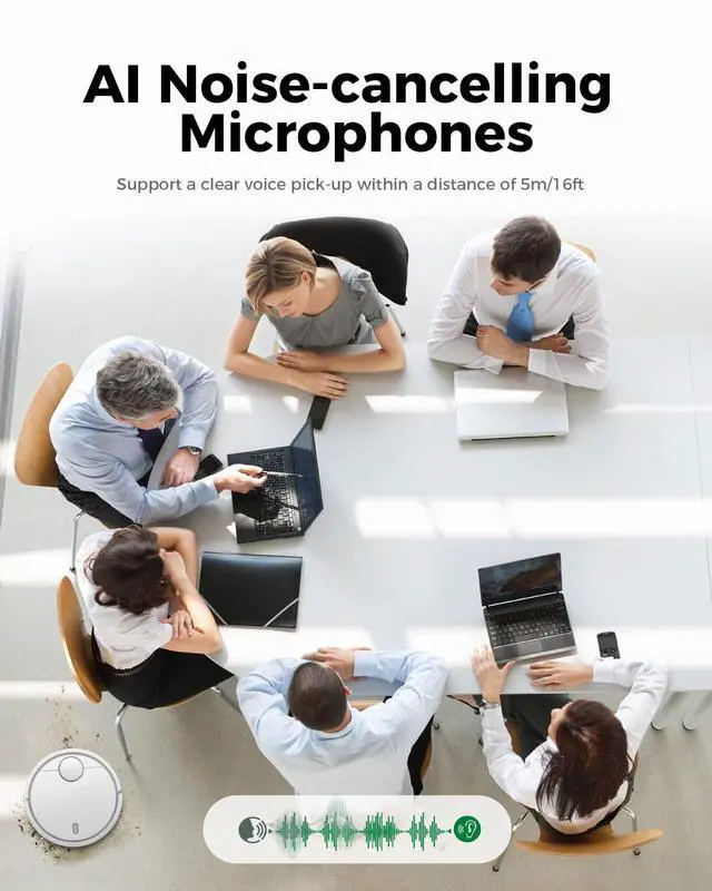 Alt view image 3 of 7 - WYRESTORM 4K Webcam with AI Tracking, 120° FOV Wide Angle, Auto Framing, 90fps, 8X Digital Zoom, Dual AI Noise-canceling Mics, Video Conference Room Camera, Zoom Certified, Works for Microsoft Teams