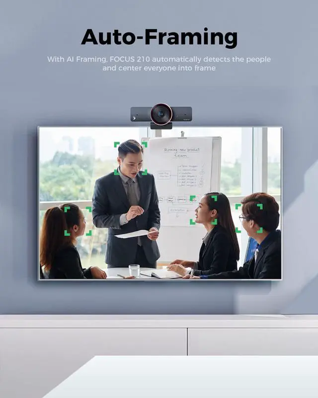 Alt view image 5 of 7 - WYRESTORM 4K Webcam with AI Tracking, 120° FOV Wide Angle, Auto Framing, 90fps, 8X Digital Zoom, Dual AI Noise-canceling Mics, Video Conference Room Camera, Zoom Certified, Works for Microsoft Teams