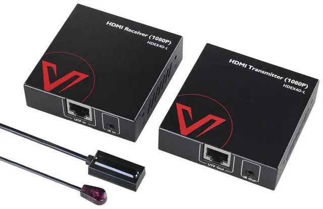 Main image of AV Access HDMI Extender Over Cat5e/6a/7 up to 1080P@60Hz 164ft/50m with IR Remote Control, FullHD HDMI Balun, Supports PoE/PoC Function