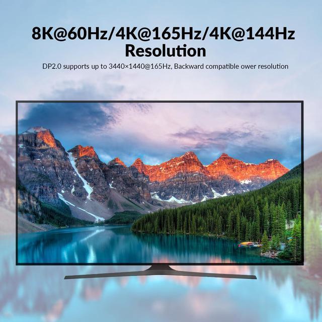 Alt view image 2 of 7 - AV Access KVM Switch 2 Computers 2 Monitors DisplayPort 8K@60Hz 4K@165hz/144hz, DP KVM Switch Dual Monitors with USB 3.0 Ports, Audio Out, IR Remote, Hotkey Switch, with 6 DP Cables