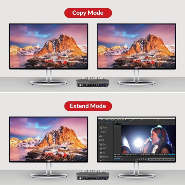 Alt view image 3 of 7 - AV Access KVM Switch 2 Computers 2 Monitors DisplayPort 8K@60Hz 4K@165hz/144hz, DP KVM Switch Dual Monitors with USB 3.0 Ports, Audio Out, IR Remote, Hotkey Switch, with 6 DP Cables