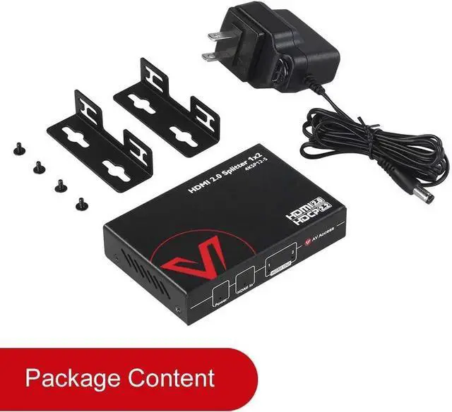 Alt view image 6 of 6 - 4K@60Hz/1080p@120Hz HDMI 2.0 Splitter 1 in 2 Out, Auto Downscaler with HDR10 &3D, 18Gbps Zero Latency, AV Access Gaming Splitter, Duplicate/Mirror Screens, HDCP 2.2, for Xbox, PS5