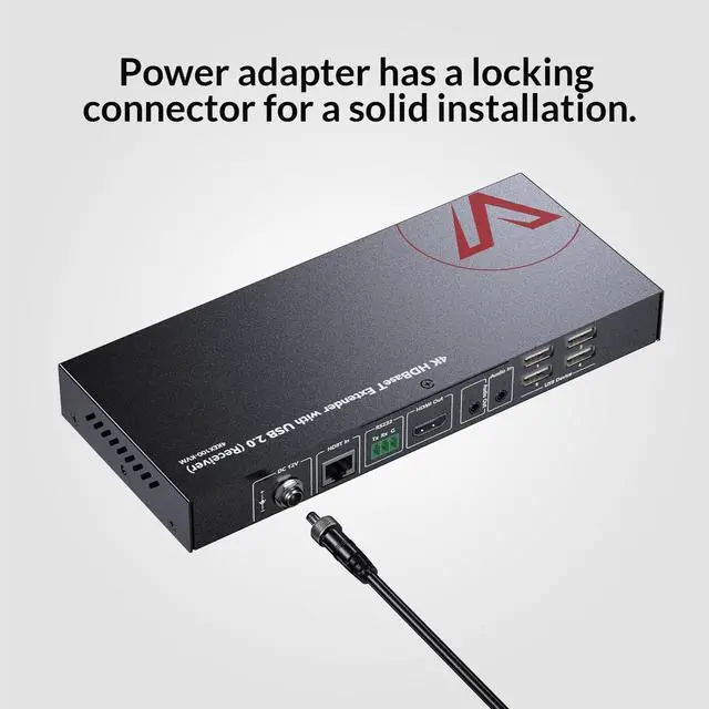 Alt view image 5 of 7 - AV Access HDMI USB Extender(HDBaseT) KVM, 100m/330ft 4K 60Hz 1080p 120Hz Over Cat5e/6/6a/7, 4 Ports USB2.0, No Signal Loss and Latency, RS232, POE, Independent EDID Management (4KEX100-KVM)