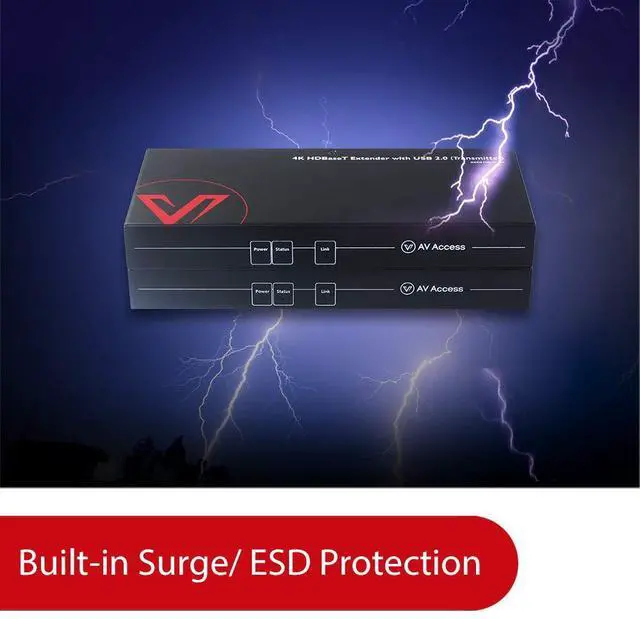 Alt view image 7 of 7 - AV Access HDMI USB Extender(HDBaseT) KVM, 100m/330ft 4K 60Hz 1080p 120Hz Over Cat5e/6/6a/7, 4 Ports USB2.0, No Signal Loss and Latency, RS232, POE, Independent EDID Management (4KEX100-KVM)