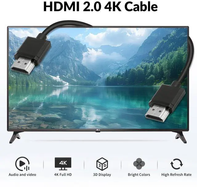 Alt view image 6 of 6 - AV Access HDMI to HDMI Cable 4.9FT/1.5M, 4K Short HDMI Cable, HDMI Male to Male Extender Cable for 3D and 4K Ultra HD TV Stick HDMI 2.0 Cord Extension Converter(HDMI Extender)