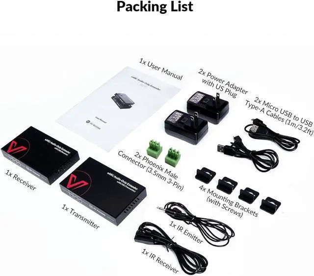 Alt view image 6 of 7 - AV Access eARC & ARC Audio Extender Over Cat 5e/6/6a/7 Ethernet Cable Up to 100m/330ft, Audio Extender with 2-Way IR, RS232 & CEC, Ideal for Home Theater