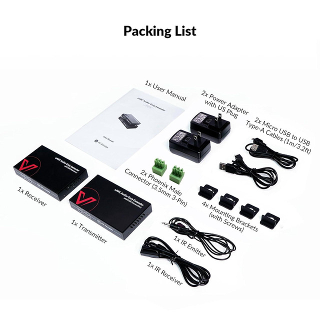 AV Access EARC Audio Extender - 100m/330ft Over Ethernet With IR, RS232 & CEC Control