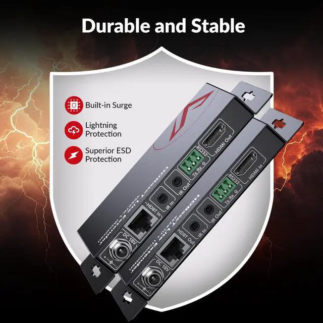 Alt view image 5 of 7 - v AV Access 4K HDBaseT HDMI Extender, 70m/230ft HDMI Extender with 2-Way IR, CEC, PoE & RS232