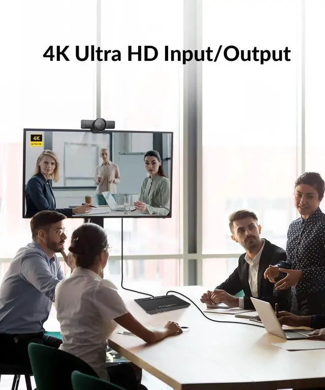 Alt view image 4 of 7 - AV Access Conference Docking Station for Meeting Room, 4K Presentation Switch System Screen Mirroring, HDMI & USB-C 4K Input, Hybrid Conference System, 3 USB 3.0 Ports for Webcam and Speakerphone