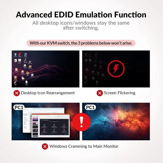 Alt view image 6 of 7 - v AV Access iDock C20 USB-C KVM Switch Docking Station for 2 Laptops, 4K Dual Monitor, EDID Emulation, 1G Ethernet