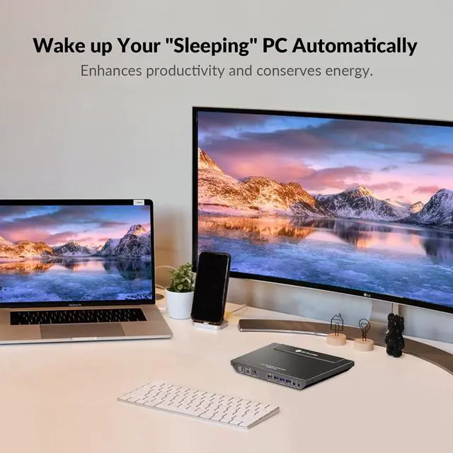 Alt view image 6 of 7 - v AV Access KVM Switch Dual Monitor 4K@60Hz, 2K@144Hz, 1080P@240Hz, USB 3.0 KVM Switch 2 Monitors 2 Computers, Ultrawide Screen PC Keyboard Mouse Switcher, Hotkey Switch