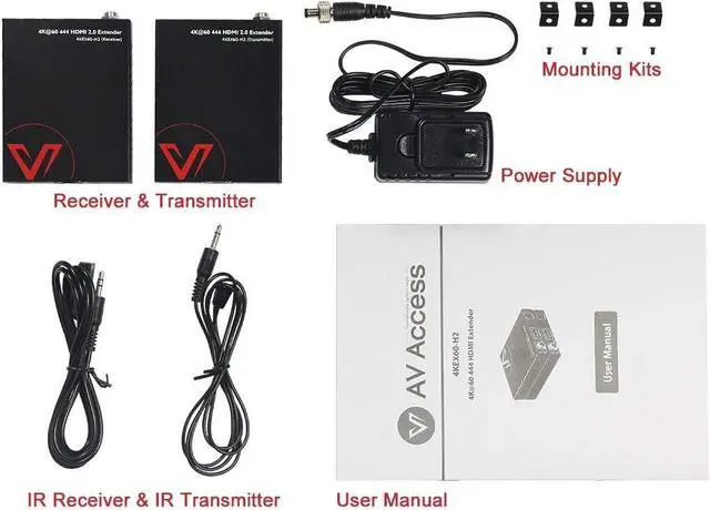 Alt view image 7 of 7 - 4K HDMI Extender up to 50m/164ft, HDMI Balun w/ 2-Way PoC & IR Control