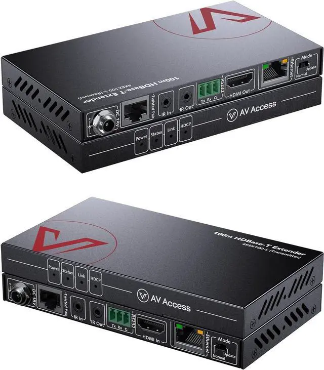 Main image of AV Access HDBaseT HDMI Extender Over Single Cat5e/6/6a/7 4K@60Hz (230ft/70m), 1080P (330ft/100m), with Ethernet, HDR10+, YUV4:2:0, HDCP 2.2, Plug & Play, IR Return & PoE, Smart EDID