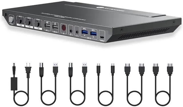 Main image of AV Access KVM Switch Dock for a Laptop and 2 Desktop PCs, Dual 4K@60Hz Monitor USB C Docking Station, Type-C 65W Charging for Laptop, Ethernet, EDID, Hotkey Switch, HDMI, USB 3.0(iDock-B30)