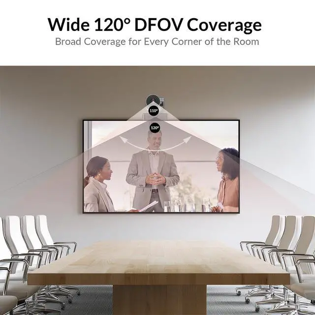 Alt view image 5 of 7 - 4K Conference Room Camera System, AI Auto-Tracking PTZ Camera 15x Zoom(3x Optical) with Bluetooth Speakerphone Set, 120° Wide-Angle, 16-Foot Mic Pickup, for Zoom YouTube Teams OBS and More