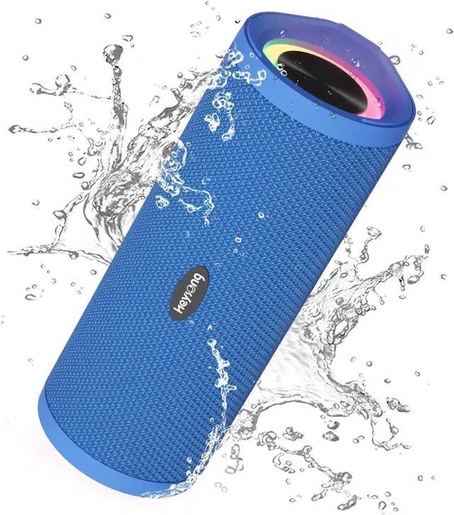Main image of HEYSONG Portable Bluetooth Speaker, Waterproof Wireless Shower Outdoor Speakers, IPX7 Floating, 5000mAh, TF Card, Good Bass, Loud Sound for Beach, Pool, Kayak Accessories, Gifts for Men Women - Blue
