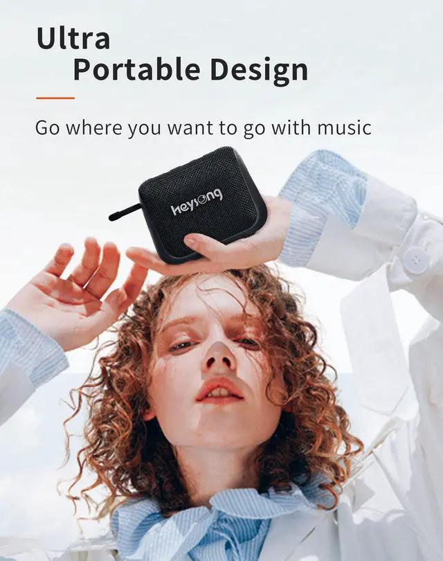 Alt view image 2 of 7 - HEYSONG Waterproof Bluetooth Speaker, Portable Wireless Shower Speakers With Wireless Stereo Sound, IPX7, 24-Hour Playtime, BassUp Speaker Bluetooth For Bedroom Accessories, Gifts for Men