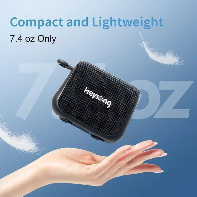 Alt view image 5 of 7 - HEYSONG Waterproof Bluetooth Speaker, Portable Wireless Shower Speakers With Wireless Stereo Sound, IPX7, 24-Hour Playtime, BassUp Speaker Bluetooth For Bedroom Accessories, Gifts for Men