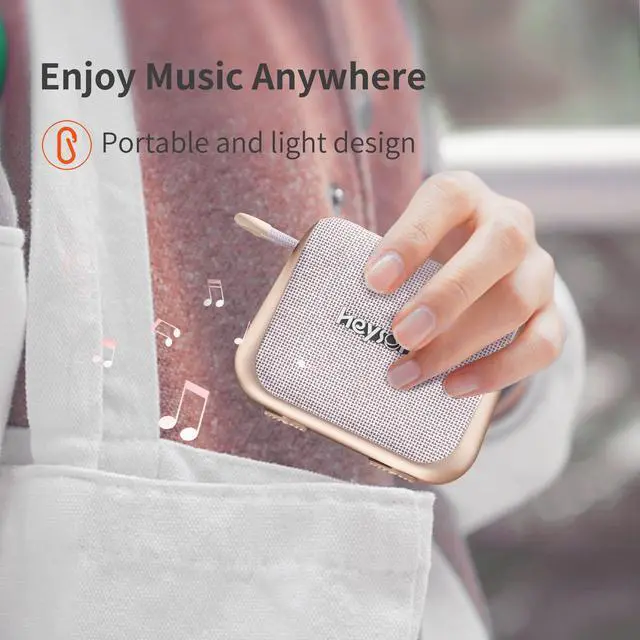 Alt view image 5 of 7 - Heysong Speaker Bluetooth, Shower Speaker Bluetooth Waterproof with Integrated Loop for Portable bluetooth Wireless Speakers, IPX7, 24-Hour Playtime, Enhanced Bass, Bedroom Decor, Custom EQ, Home-Pink