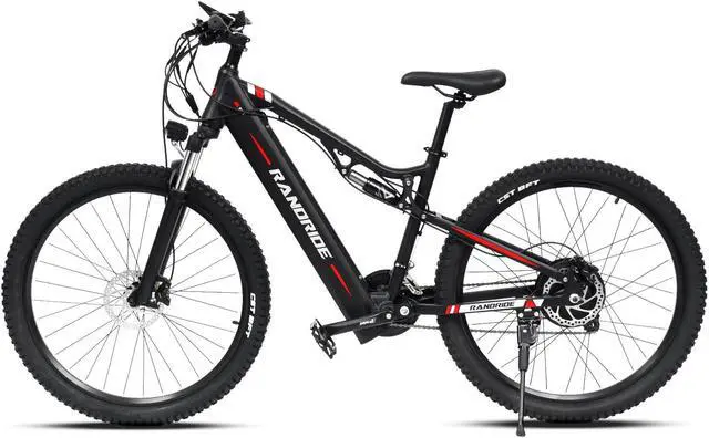 Alt view image 2 of 7 - RANDRIDE 23AH Ebike Electric Bike Adult, 1000W Mountain Ebike Electric Bicycle, Full Suspension Electric Mountain Bike with Shimano 27 Speed, Shimano Hydraulic Brakes