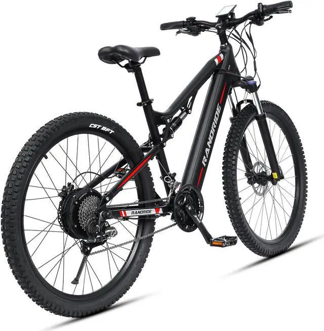 Alt view image 7 of 7 - RANDRIDE 23AH Ebike Electric Bike Adult, 1000W Mountain Ebike Electric Bicycle, Full Suspension Electric Mountain Bike with Shimano 27 Speed, Shimano Hydraulic Brakes