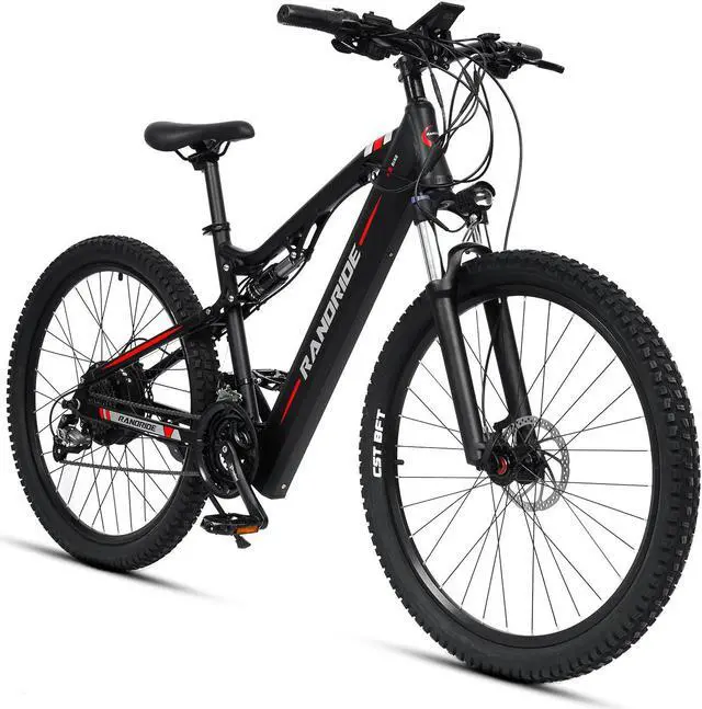 Alt view image 6 of 7 - RANDRIDE 23AH Ebike Electric Bike Adult, 1000W Mountain Ebike Electric Bicycle, Full Suspension Electric Mountain Bike with Shimano 27 Speed, Shimano Hydraulic Brakes