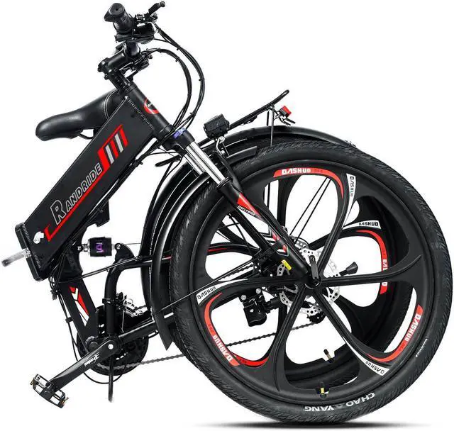 Alt view image 2 of 5 - RANDRIDE 17AH Folding Electric Bike, 750W Foldable E Bike Electric Bicycle, Commuter Ebike with Shimano 27 Speed, Shimano Hydraulic Brakes, 26" x 1.95" Puncture-resistant Tire