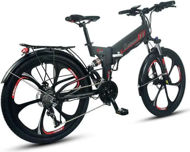 Alt view image 4 of 5 - RANDRIDE 17AH Folding Electric Bike, 750W Foldable E Bike Electric Bicycle, Commuter Ebike with Shimano 27 Speed, Shimano Hydraulic Brakes, 26" x 1.95" Puncture-resistant Tire