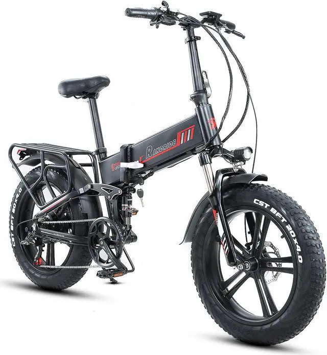 Alt view image 7 of 7 - RANDRIDE 20AH Foldable Electric Bike,1000W Folding Ebikes 20 inch Fat Tire Ebike, Folding Electric Bicycle, Commuter Electric Bike with 20"x4.0" CST Fat Tire, Shimano Hydraulic Brakes, Shimano 7 Speed