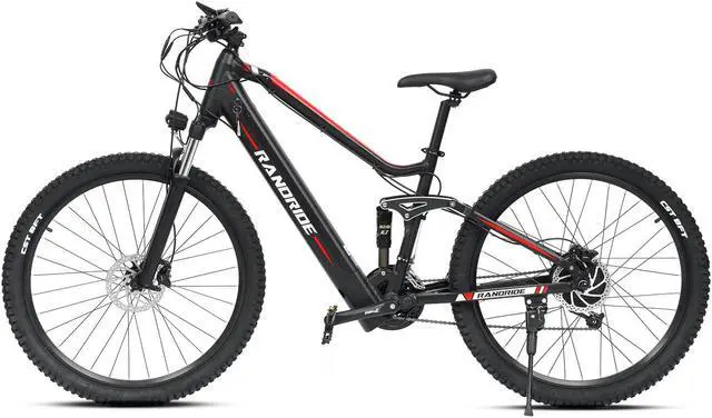 Alt view image 2 of 7 - RANDRIDE 20AH Electric Mountain Bike, 1000W Ebike Electric Bike, Full Suspension Emtb Electric Bicycle with Shimano 27 Speed, Shimano Hydraulic Brakes, 27.5" * 2.4" CST Tire