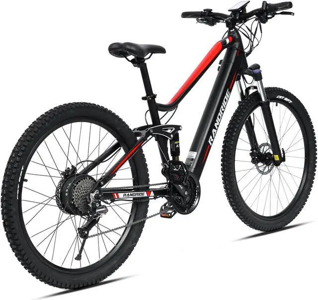 Alt view image 6 of 7 - RANDRIDE 20AH Electric Mountain Bike, 1000W Ebike Electric Bike, Full Suspension Emtb Electric Bicycle with Shimano 27 Speed, Shimano Hydraulic Brakes, 27.5" * 2.4" CST Tire