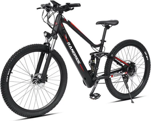 Alt view image 7 of 7 - RANDRIDE 20AH Electric Mountain Bike, 1000W Ebike Electric Bike, Full Suspension Emtb Electric Bicycle with Shimano 27 Speed, Shimano Hydraulic Brakes, 27.5" * 2.4" CST Tire