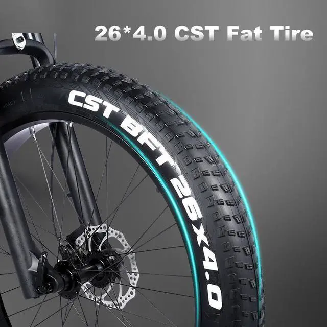 Alt view image 7 of 7 - RANDRIDE 1500W Ebike Fat Tire Electric Bike for Adults E Bike 23AH Mountain Electric Bike with 26*4.0 CST Fat Tire, Shimano 27 Speed, Shimano hydraulic brakes