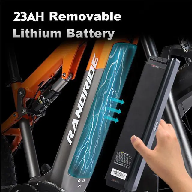 Alt view image 5 of 7 - RANDRIDE 1500W Ebike Fat Tire Electric Bike for Adults E Bike 23AH Mountain Electric Bike with 26*4.0 CST Fat Tire, Shimano 27 Speed, Shimano hydraulic brakes