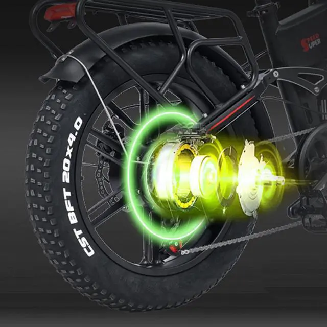 Alt view image 5 of 7 - RANDRIDE 20AH Foldable Electric Bike,1000W Folding Ebikes 20 inch Fat Tire Ebike, Folding Electric Bicycle, Commuter Electric Bike with 20"x4.0" CST Fat Tire, Shimano Hydraulic Brakes, Shimano 7 Speed