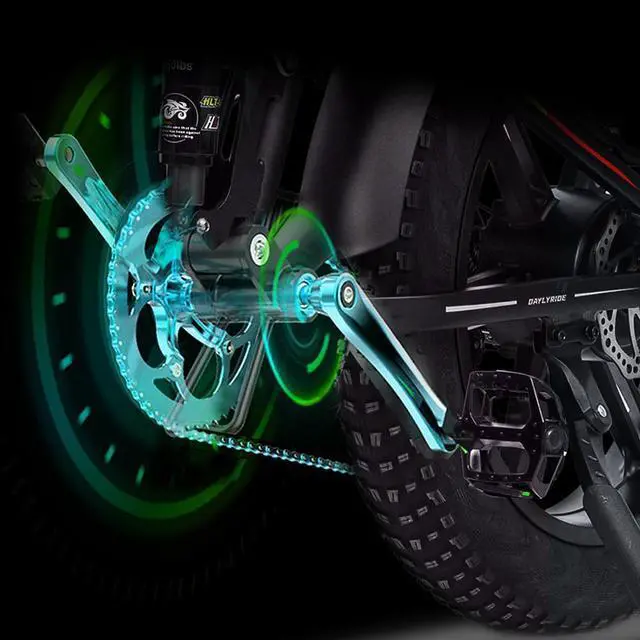 Alt view image 4 of 7 - RANDRIDE 20AH Foldable Electric Bike,1000W Folding Ebikes 20 inch Fat Tire Ebike, Folding Electric Bicycle, Commuter Electric Bike with 20"x4.0" CST Fat Tire, Shimano Hydraulic Brakes, Shimano 7 Speed