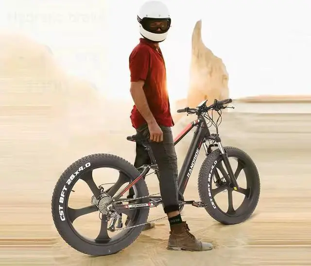 Alt view image 4 of 6 - RANDRIDE 20AH Fat Tire Ebike 1000W Electric Bike for Adults, Electric Fat Bike Full Suspension Electric Bicycle with 26*4.0 CST Fat Tire, Shimano 27 Speed, Shimano Hydraulic Brakes