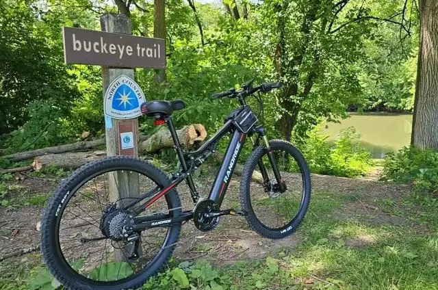 Alt view image 4 of 7 - RANDRIDE 23AH Ebike Electric Bike Adult, 1000W Mountain Ebike Electric Bicycle, Full Suspension Electric Mountain Bike with Shimano 27 Speed, Shimano Hydraulic Brakes