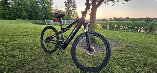 Alt view image 5 of 7 - RANDRIDE 23AH Ebike Electric Bike Adult, 1000W Mountain Ebike Electric Bicycle, Full Suspension Electric Mountain Bike with Shimano 27 Speed, Shimano Hydraulic Brakes