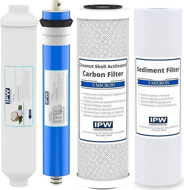 Main image of IPW Industries Universal 4-Stage Under Sink Reverse Osmosis Replacement Filter Kit | Replace Every 6-12 Months for Pure, Refreshing Water