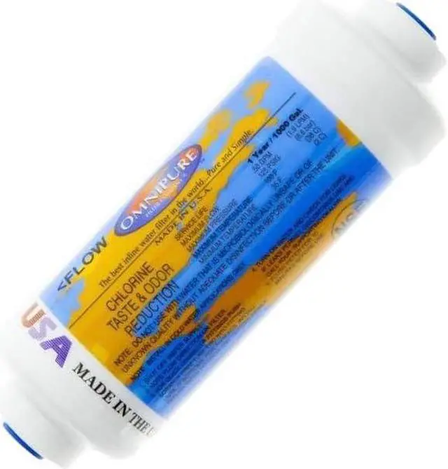 Main image of IPW Industries Inc-Omnipure - (K2340-KK) - 6" x 2" T40 GAC Coconut Carbon Inline Filter 3/8" OD Quick Connect