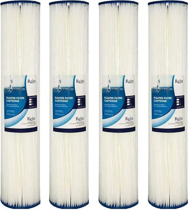 Main image of Pack of 4 - Whole House 20" x 4.5" Full Flow Pleated Sediment Filter Replacement Cartridge 1 Micron - Compatible with ECP5-BB, AP810-2, HDC3001, CP5-BB, SPC-45-1005, ECP1-20BB
